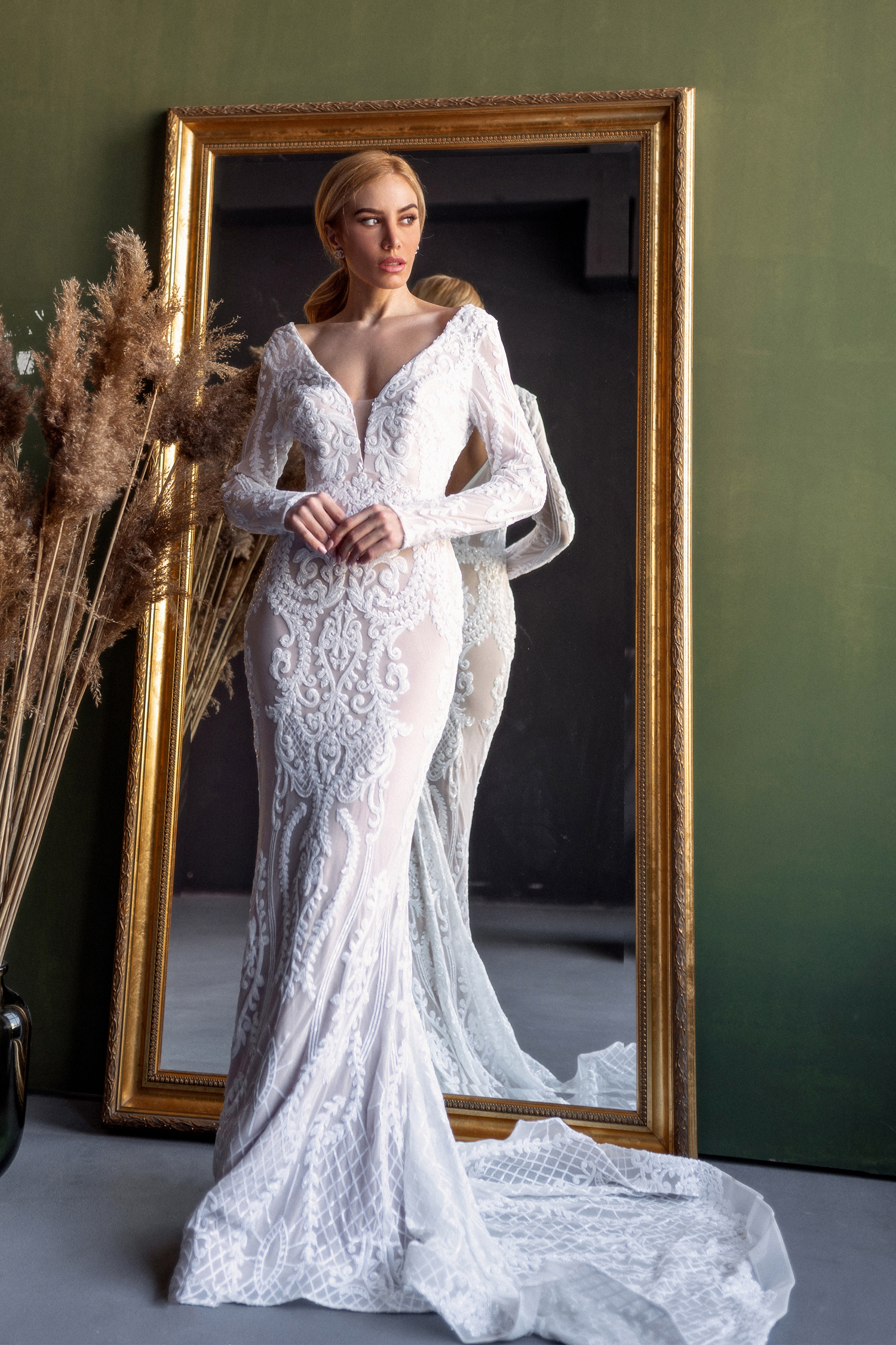 Long Sleeve Mermaid Wedding Dress BB021